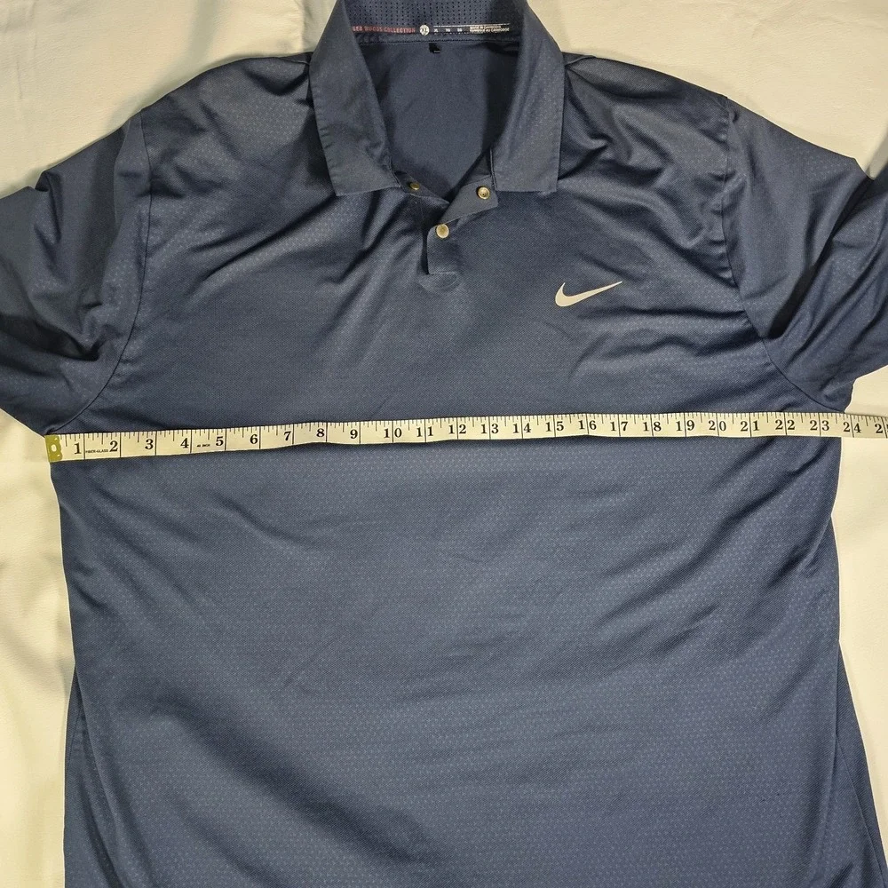 Nike Tiger Woods Collection Polo Shirt Mens XL Blue Dri-Fit Golf Performance‎